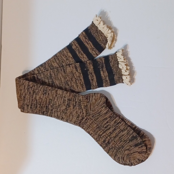 Brown and Black Over the Knee Boot Socks - Picture 4 of 4